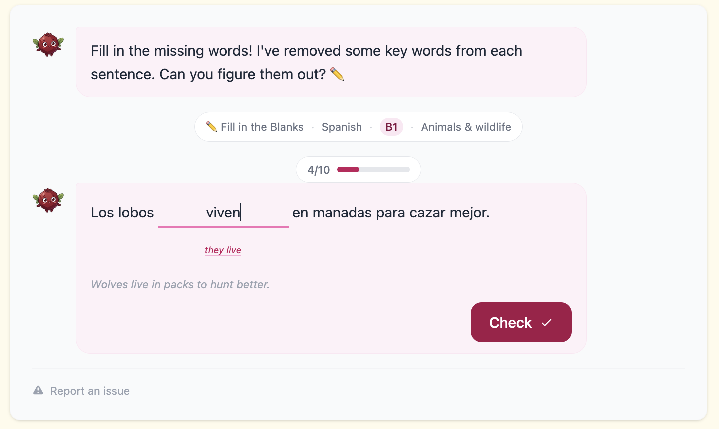 Fill-in-the-blank exercise: completing sentences with the correct word forms