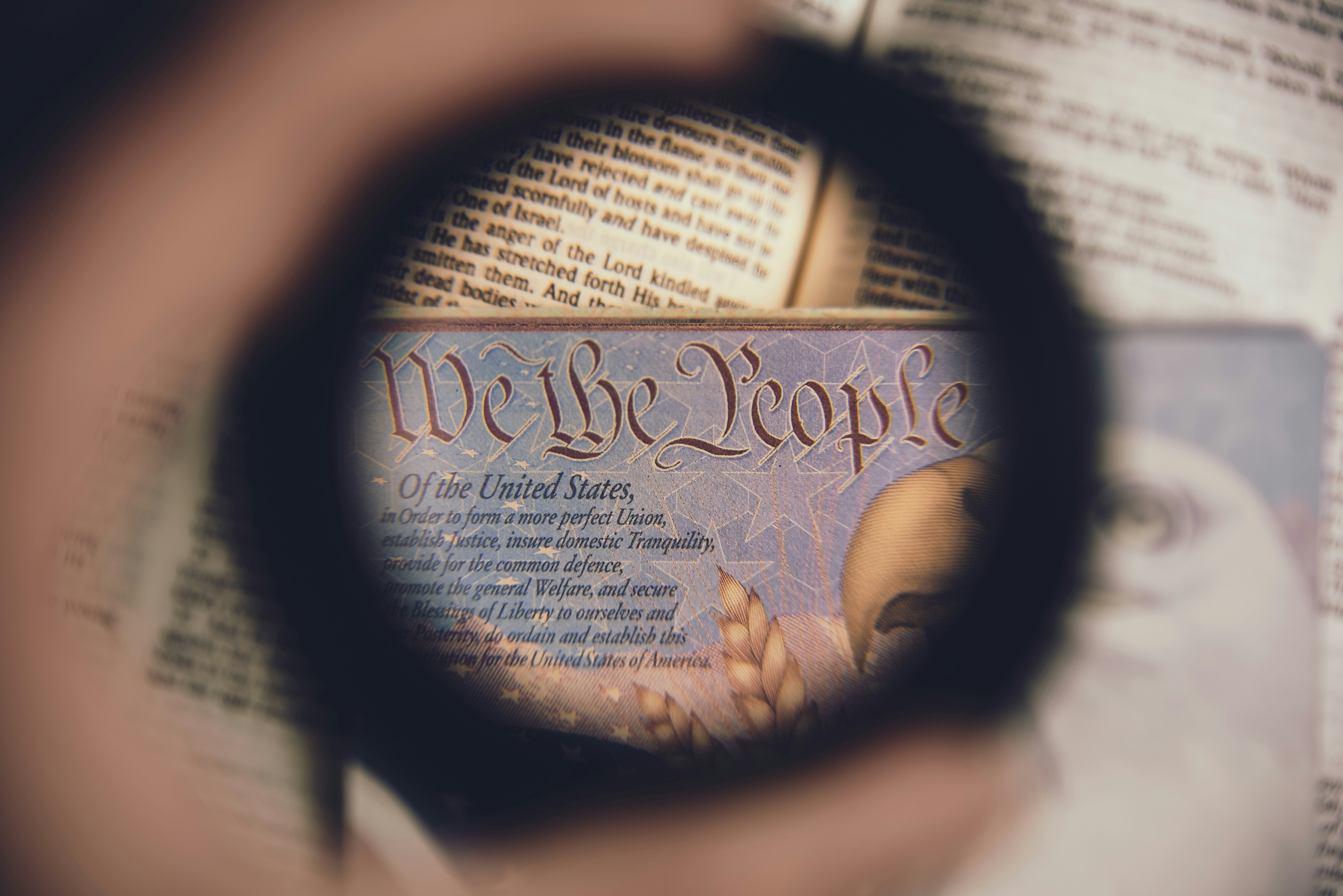 The United States Constitution preamble, showing capitalised nouns
